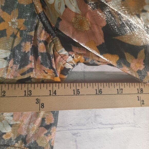 Altar'd State Whimsical babydoll Satin Floral Blouse - Picture 5 of 11